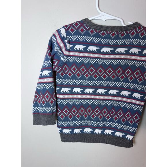 Hatley Gray Fair Isle Winter Bear Sweater Boys Pull Over Sz 3T - Picture 9 of 9